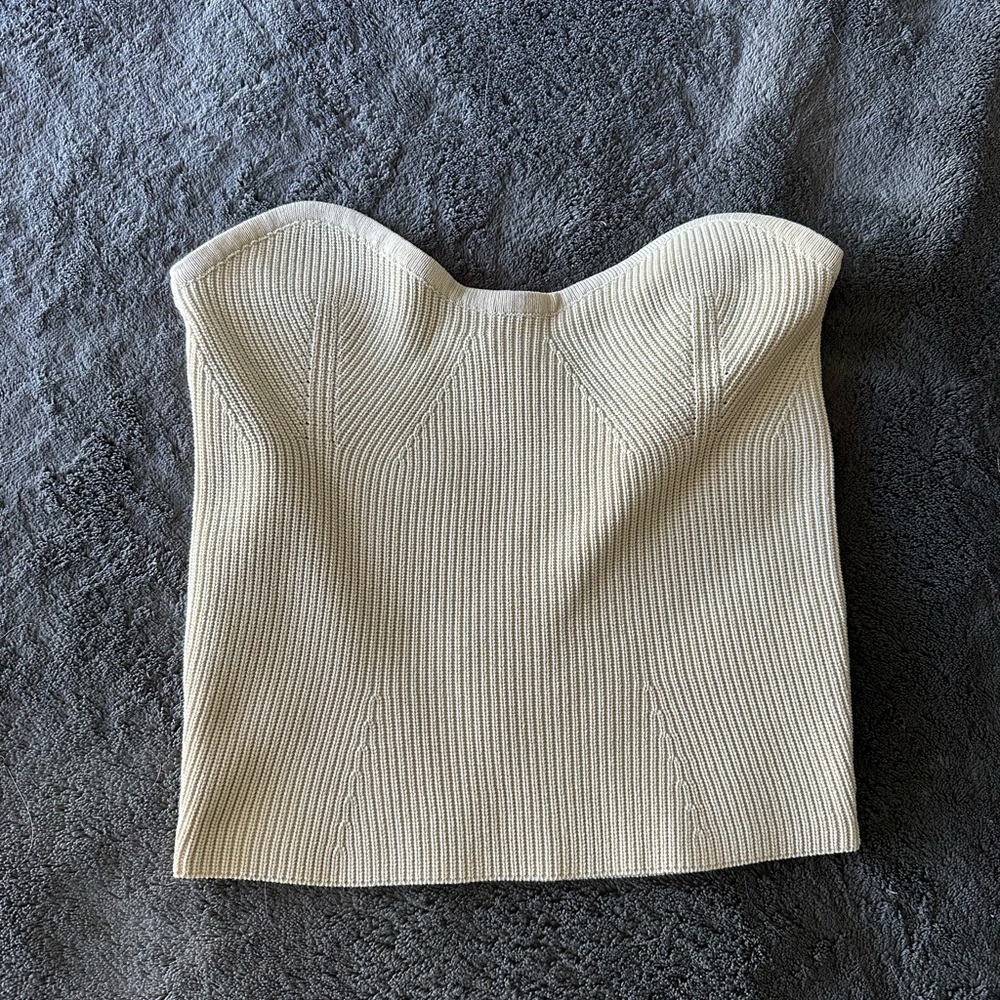 Crescent Cream Ribbed Knit Top